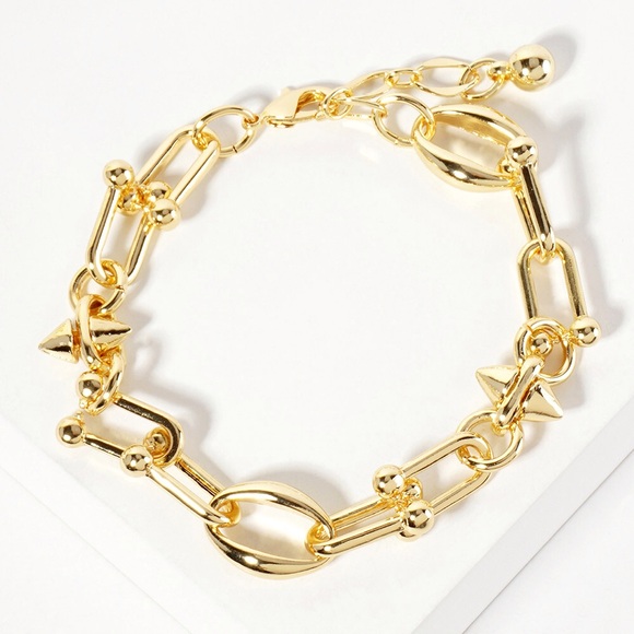 Chunky Gold Bracelet Unique Textures & Shapes - Picture 1 of 3